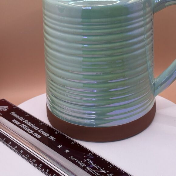 TELEFLORA GIFT GREEN LUSTERWARE PITCHER TERRA COTTA BASE 6.25 INCHES - Picture 5 of 6